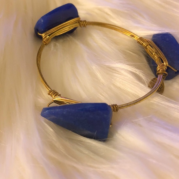Bourbon and Bowties Blue Stone Bangle - Picture 1 of 5